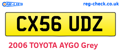 CX56UDZ are the vehicle registration plates.
