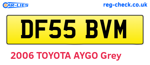 DF55BVM are the vehicle registration plates.
