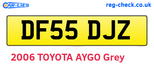 DF55DJZ are the vehicle registration plates.