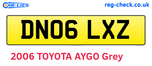 DN06LXZ are the vehicle registration plates.