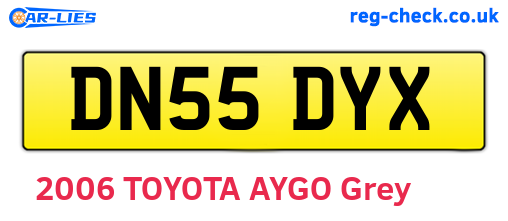 DN55DYX are the vehicle registration plates.