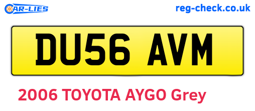 DU56AVM are the vehicle registration plates.