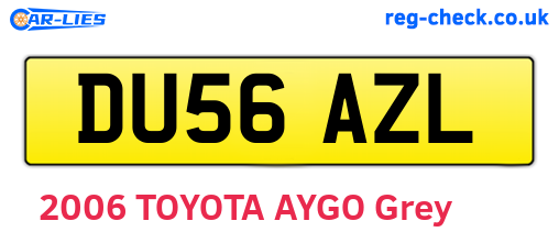 DU56AZL are the vehicle registration plates.