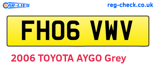 FH06VWV are the vehicle registration plates.