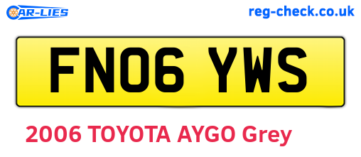 FN06YWS are the vehicle registration plates.