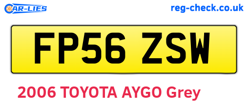 FP56ZSW are the vehicle registration plates.
