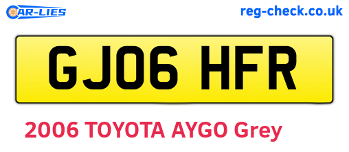 GJ06HFR are the vehicle registration plates.