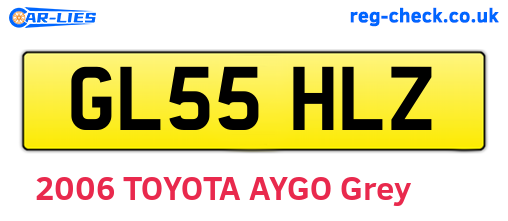 GL55HLZ are the vehicle registration plates.
