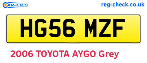 HG56MZF are the vehicle registration plates.