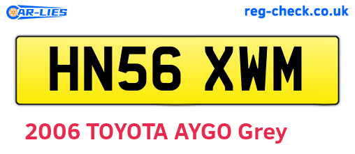 HN56XWM are the vehicle registration plates.
