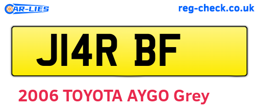 J14RBF are the vehicle registration plates.