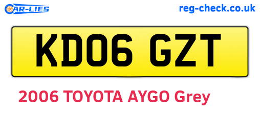 KD06GZT are the vehicle registration plates.