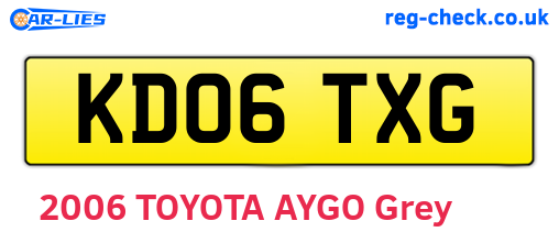 KD06TXG are the vehicle registration plates.