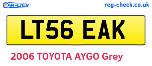 LT56EAK are the vehicle registration plates.