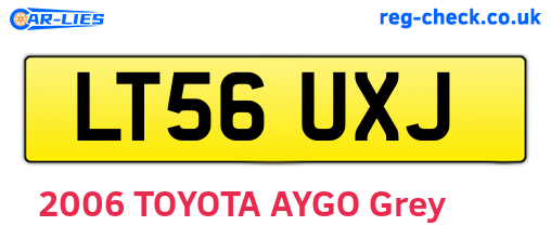 LT56UXJ are the vehicle registration plates.