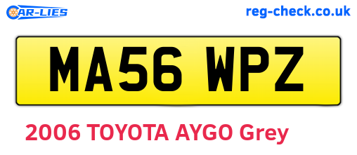 MA56WPZ are the vehicle registration plates.