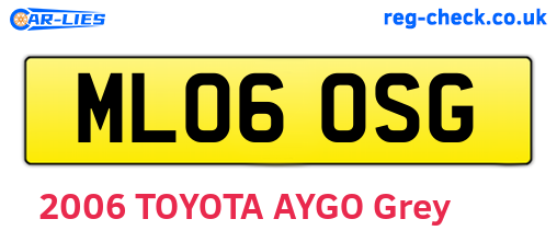 ML06OSG are the vehicle registration plates.