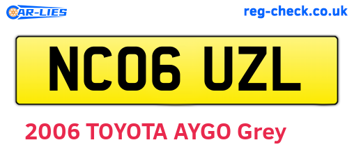 NC06UZL are the vehicle registration plates.