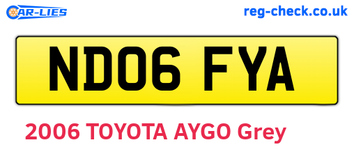 ND06FYA are the vehicle registration plates.