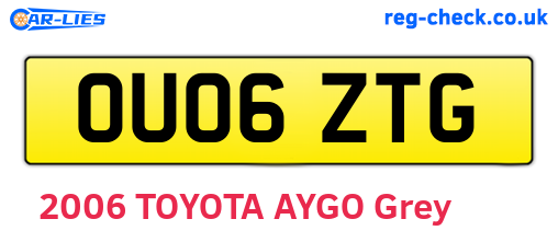 OU06ZTG are the vehicle registration plates.