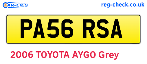 PA56RSA are the vehicle registration plates.