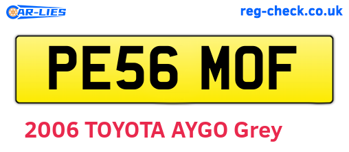 PE56MOF are the vehicle registration plates.
