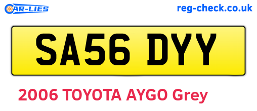 SA56DYY are the vehicle registration plates.