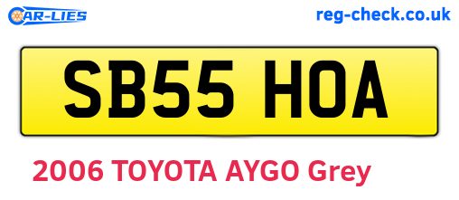 SB55HOA are the vehicle registration plates.