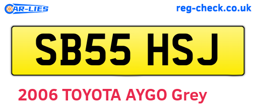 SB55HSJ are the vehicle registration plates.