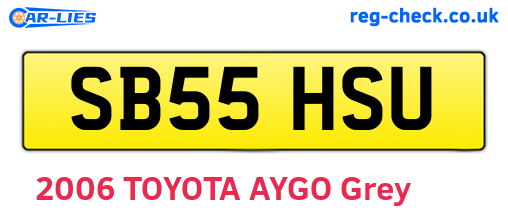 SB55HSU are the vehicle registration plates.