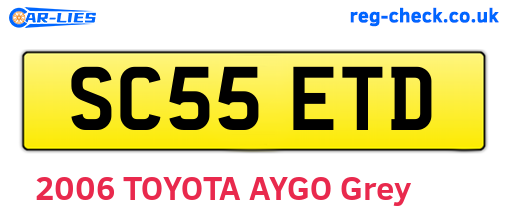 SC55ETD are the vehicle registration plates.