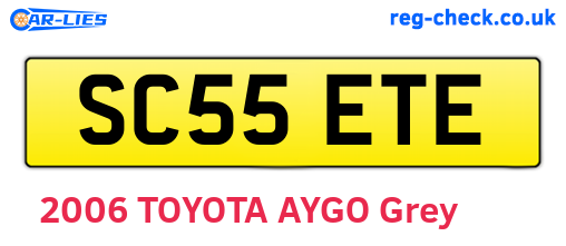 SC55ETE are the vehicle registration plates.