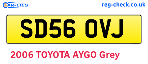 SD56OVJ are the vehicle registration plates.
