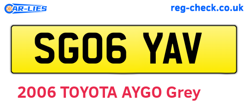 SG06YAV are the vehicle registration plates.