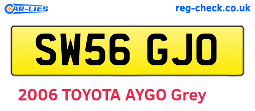 SW56GJO are the vehicle registration plates.