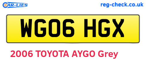 WG06HGX are the vehicle registration plates.