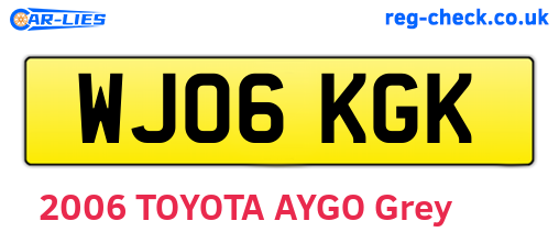 WJ06KGK are the vehicle registration plates.