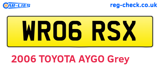 WR06RSX are the vehicle registration plates.