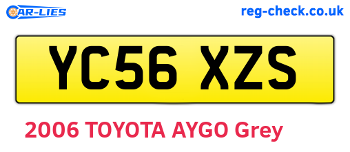 YC56XZS are the vehicle registration plates.