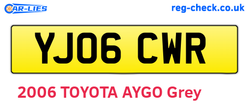 YJ06CWR are the vehicle registration plates.
