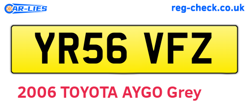 YR56VFZ are the vehicle registration plates.