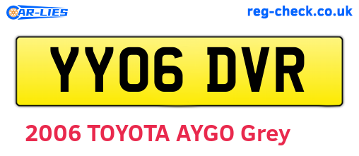 YY06DVR are the vehicle registration plates.