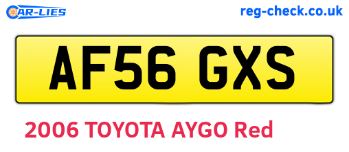 AF56GXS are the vehicle registration plates.