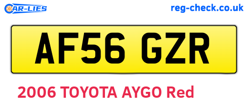 AF56GZR are the vehicle registration plates.