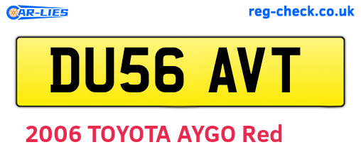 DU56AVT are the vehicle registration plates.