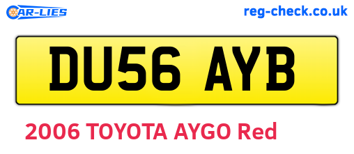 DU56AYB are the vehicle registration plates.