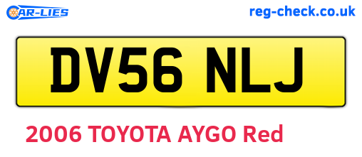 DV56NLJ are the vehicle registration plates.