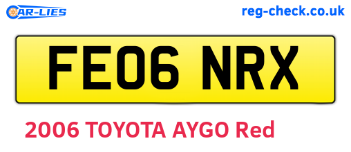 FE06NRX are the vehicle registration plates.