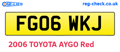 FG06WKJ are the vehicle registration plates.