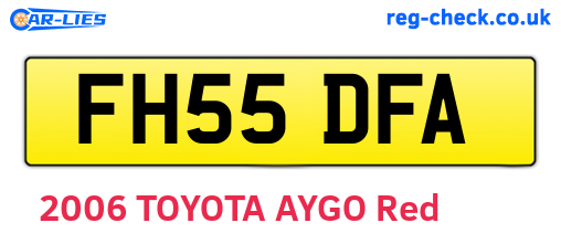 FH55DFA are the vehicle registration plates.